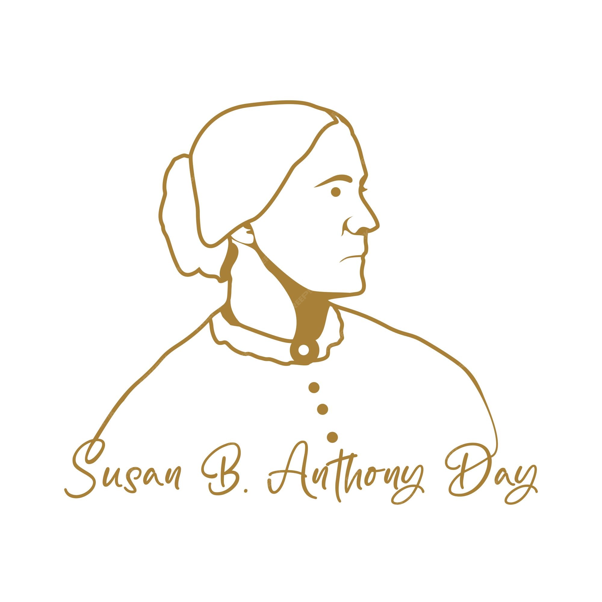 Premium vector susan b anthony day line art design vector illustration