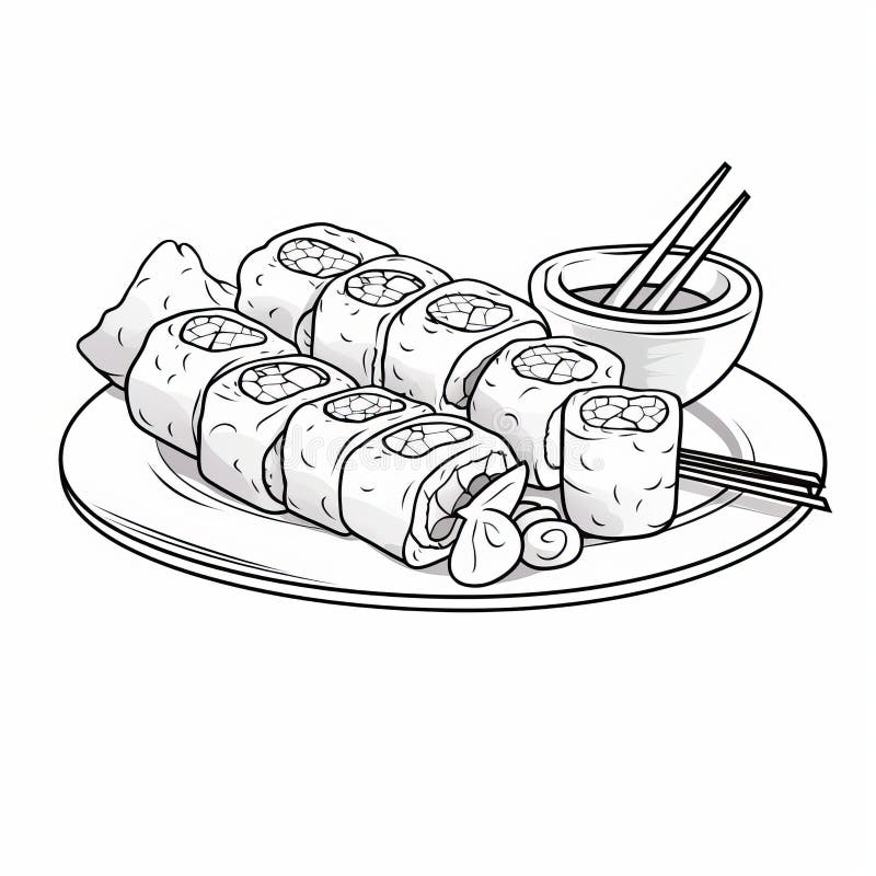 Sushi coloring stock illustrations â sushi coloring stock illustrations vectors clipart