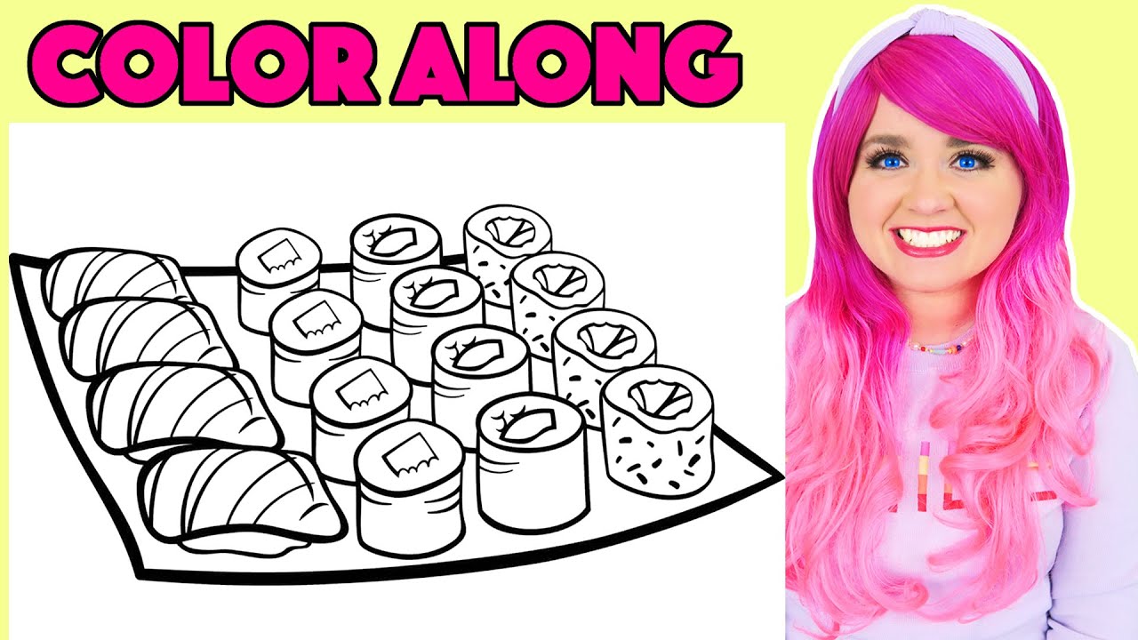 Color sushi along with me color along with kimmi