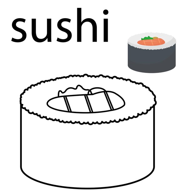 Premium vector coloring pages sushi