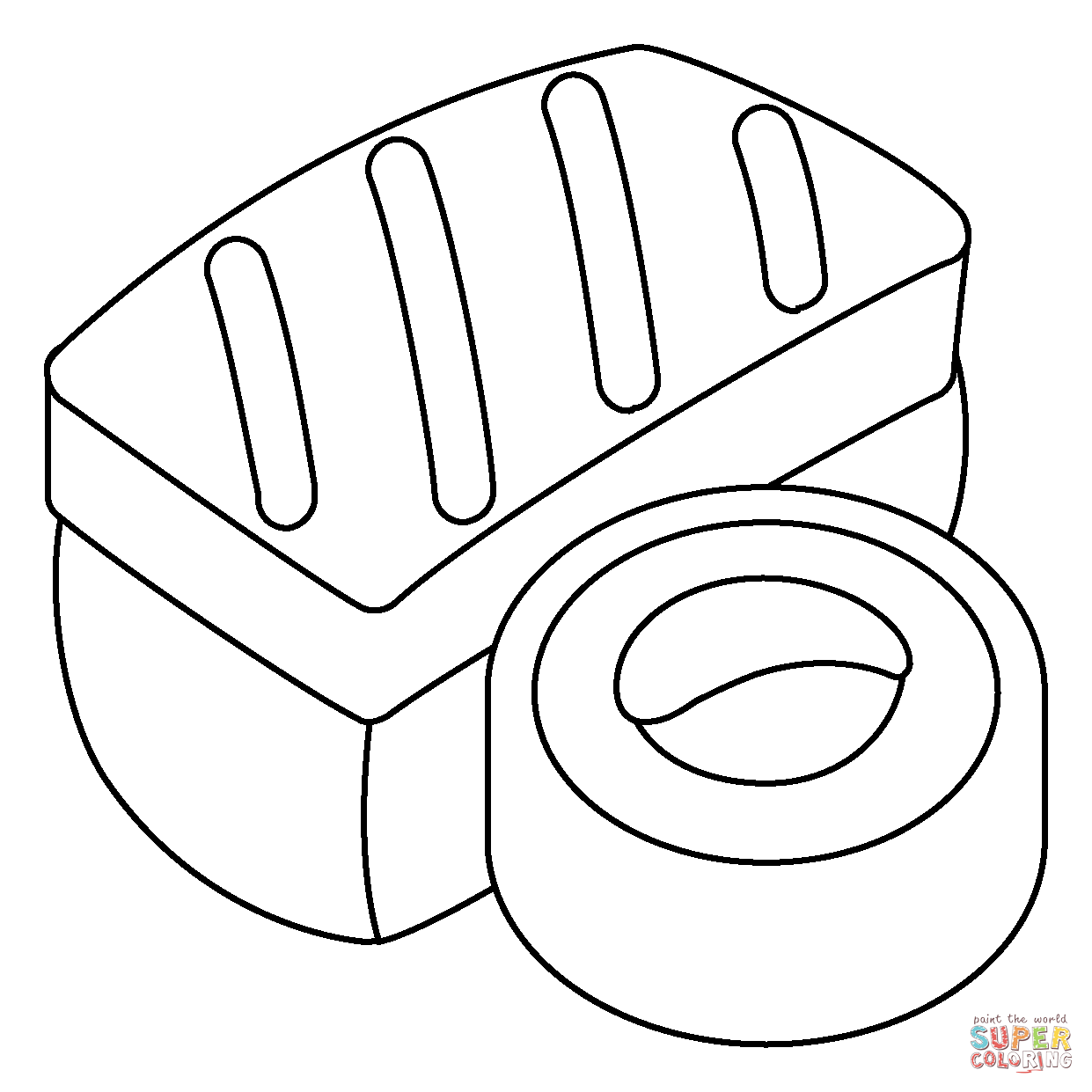 Sushi emoji coloring page free printable coloring pages