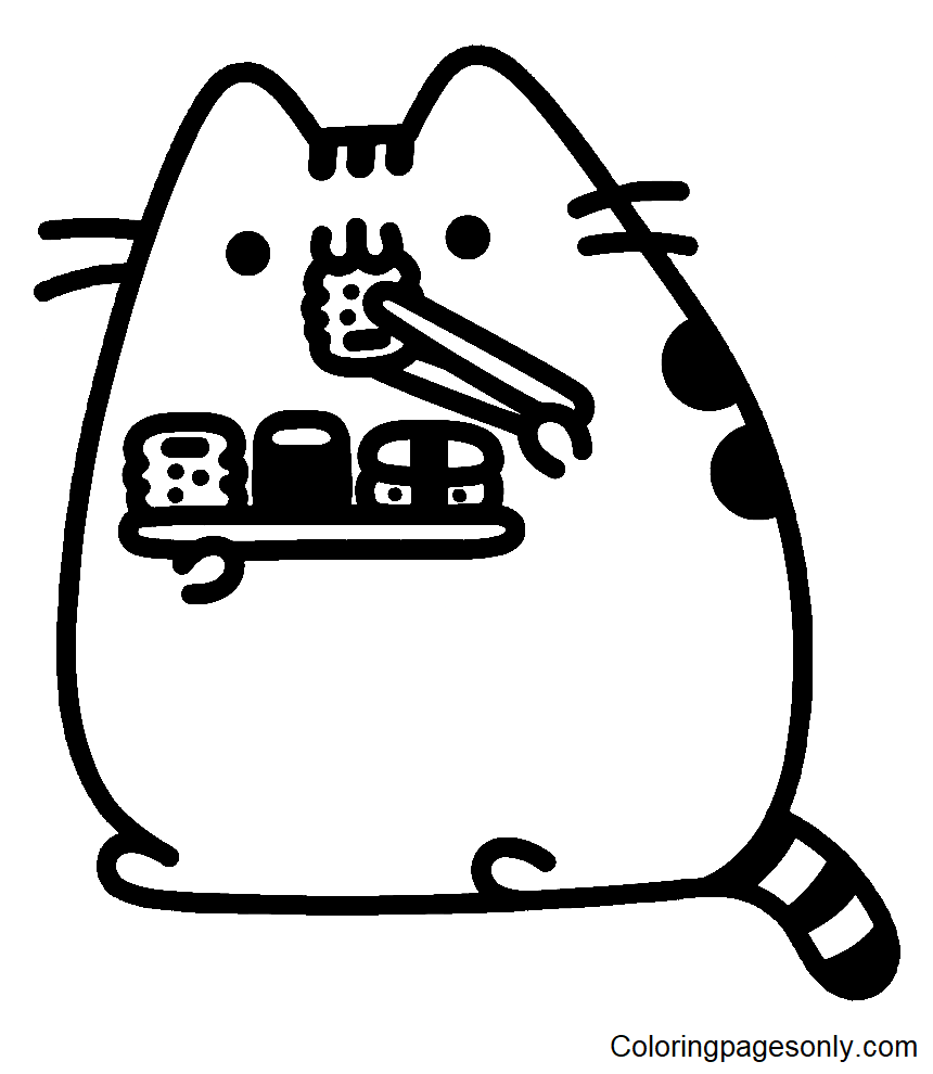 Pusheen coloring pages printable for free download