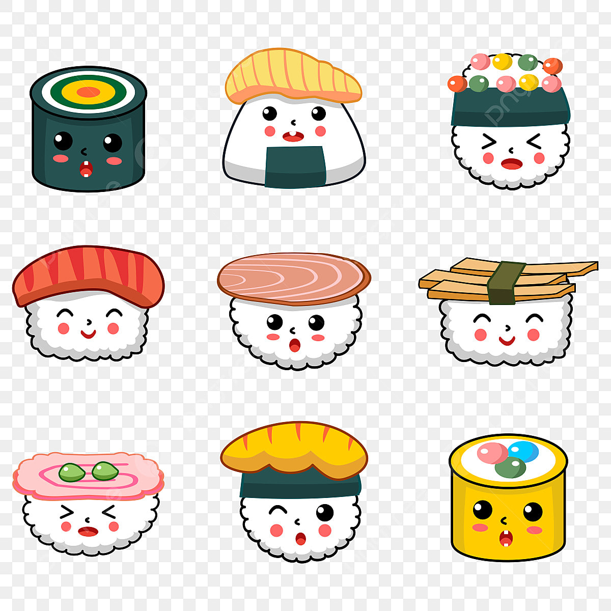 Sushi emoji png transparent images free download vector files