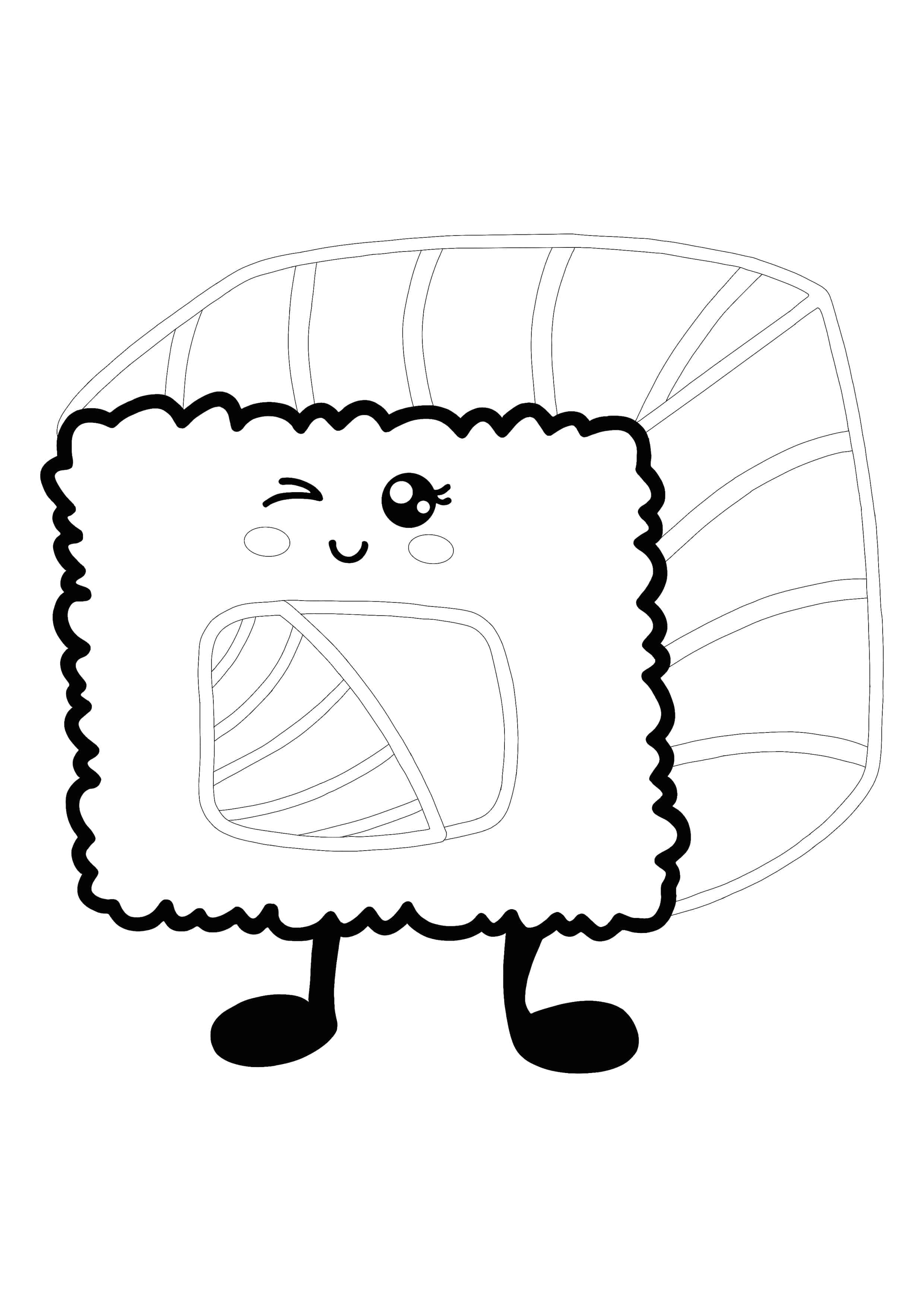 Kawaii sushi roll coloring page coloring pages pokemon coloring pages free printable coloring