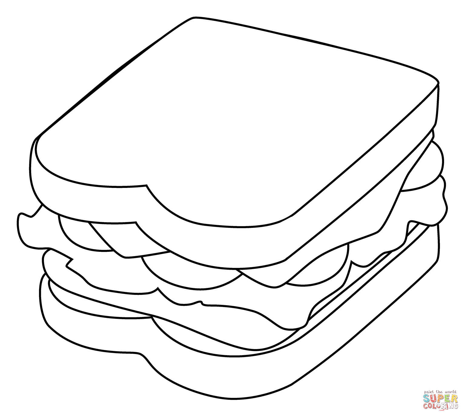 Sandwich emoji coloring page free printable coloring pages
