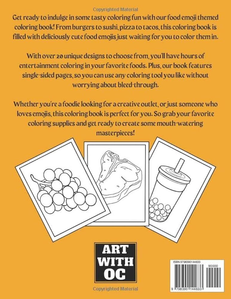 Food coloring book inspired by emojis for adults kids teens campbell orane jo kitap