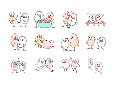 Rice and sushi emoji strikers set by emoji expert on