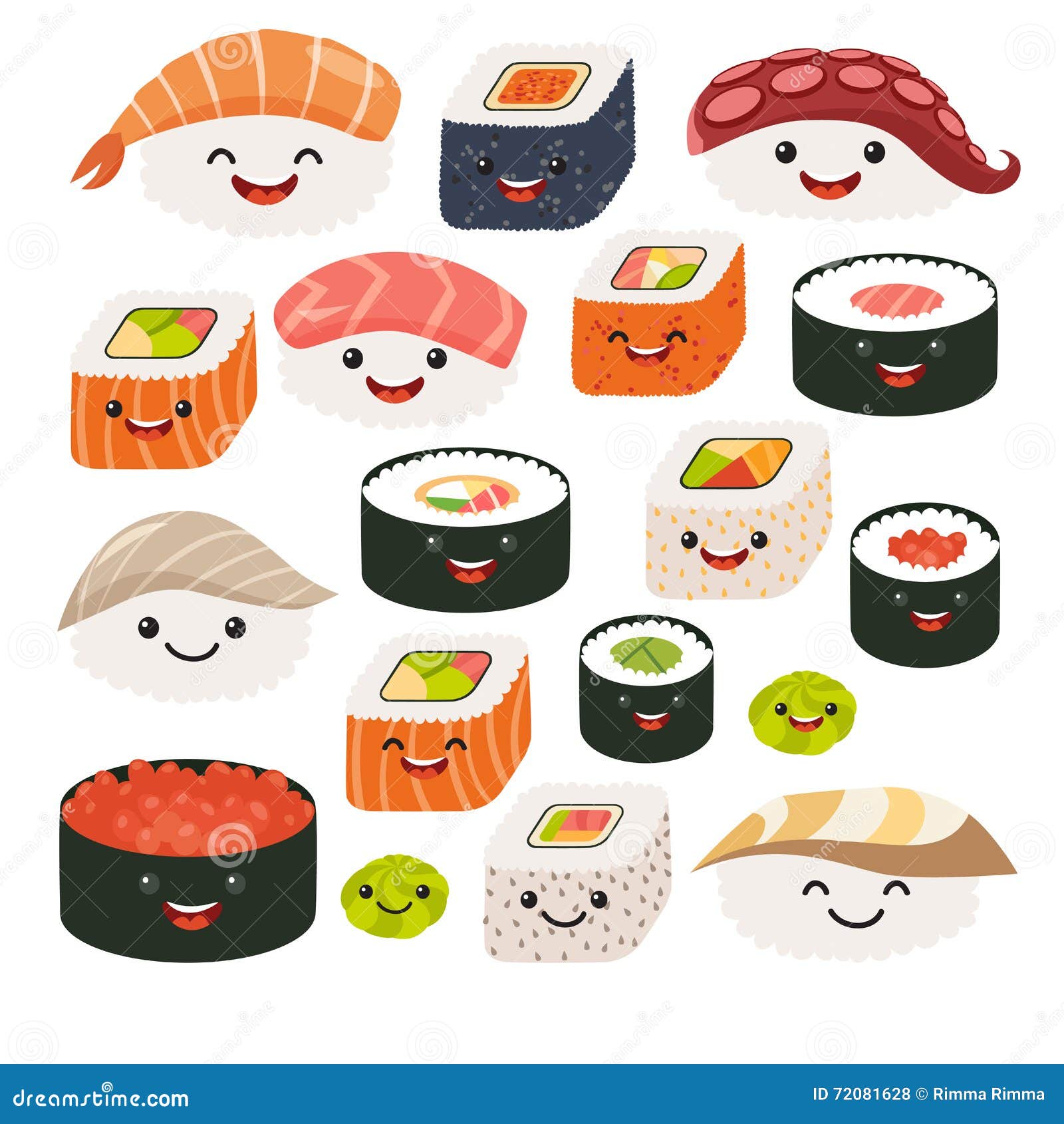 Emoji sushi characters stock illustrations â emoji sushi characters stock illustrations vectors clipart