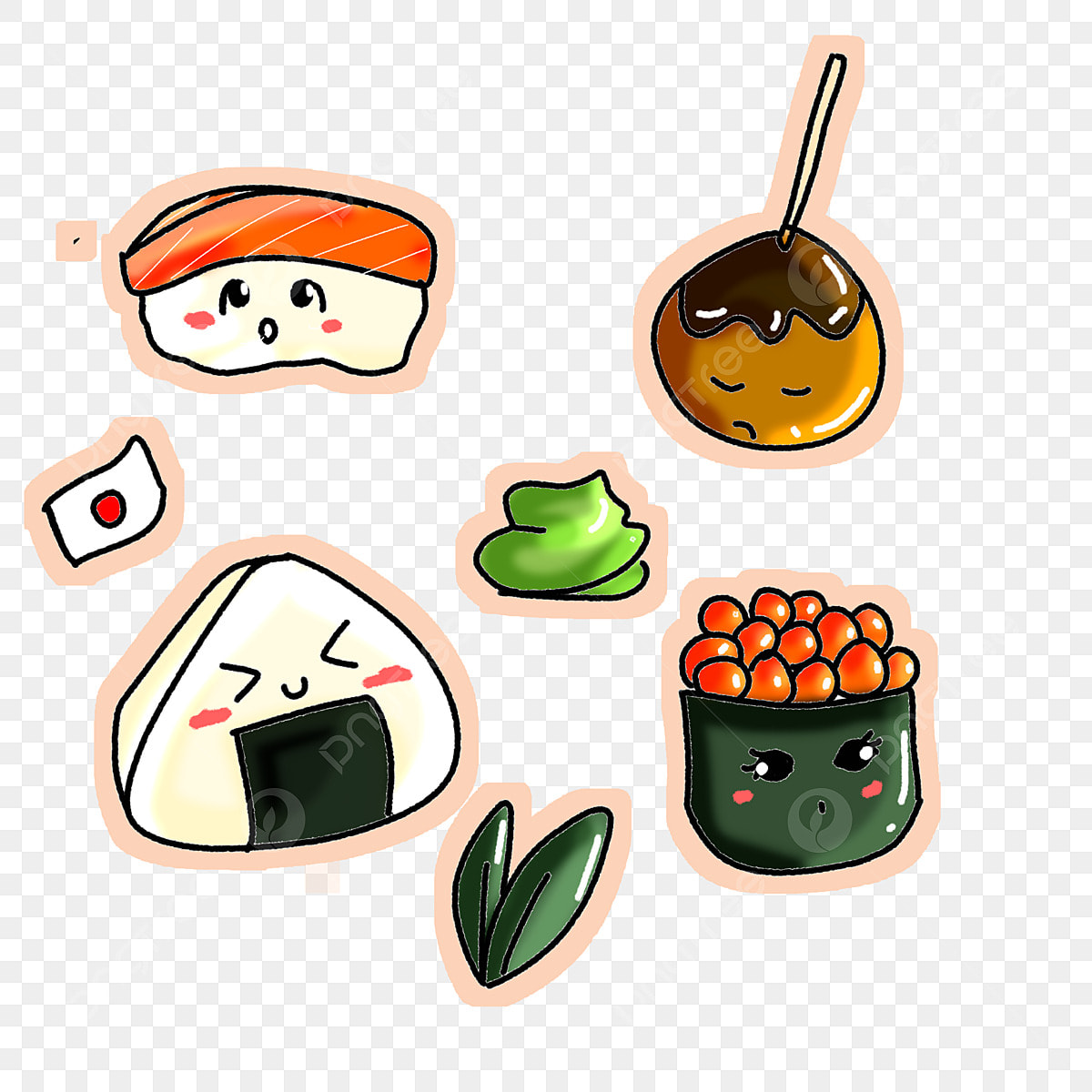 Cute sushi drawing png transparent images free download vector files