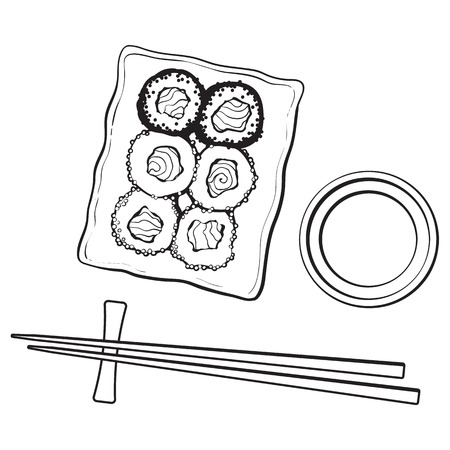Sushi coloring page stock illustrations cliparts and royalty free sushi coloring page vectors