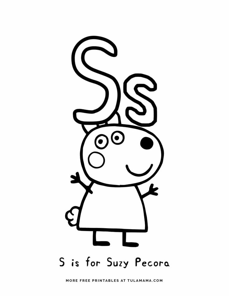 Free printable peppa pig abc coloring pages for preschoolers abc coloring pages abc coloring alphabet coloring pages