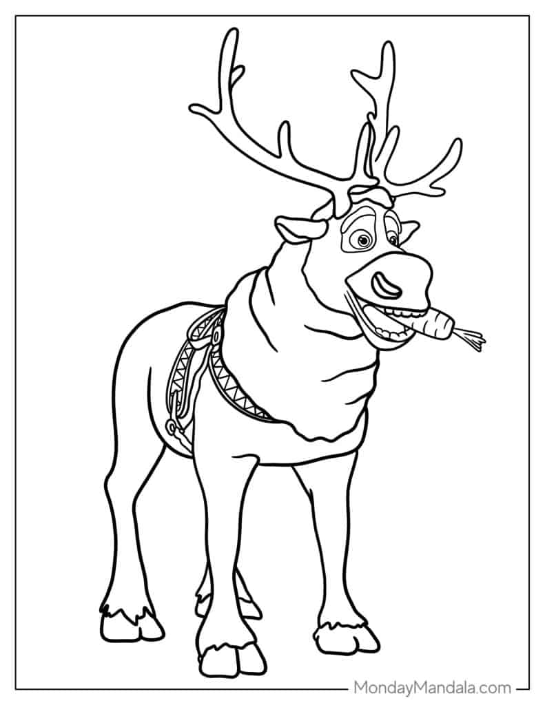Reindeer coloring pages free pdf printables