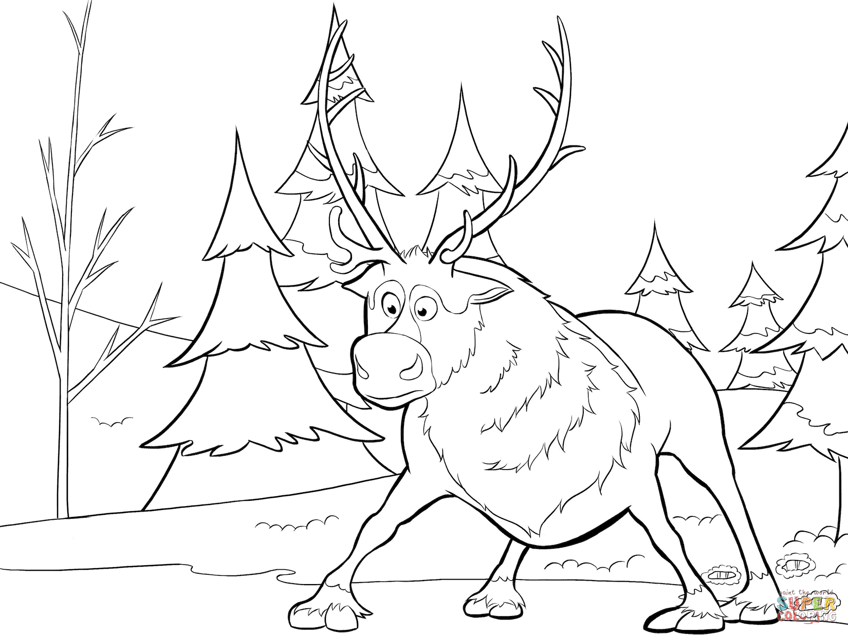 Sven from frozen coloring page free printable coloring pages