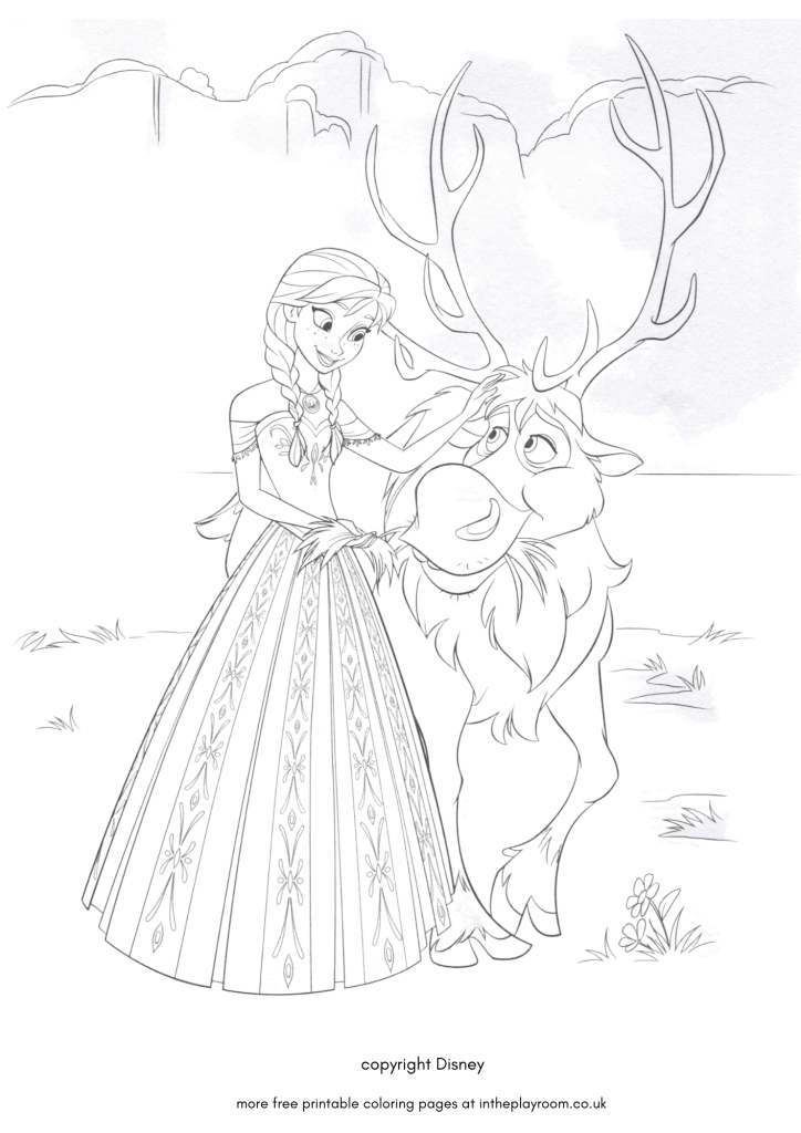 Frozen loring pages elsa anna olaf and more