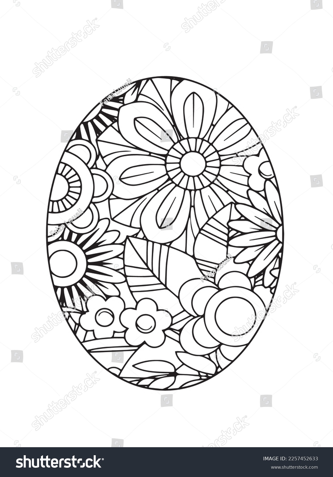Easter egg mandala coloring pages stockvektor royaltyfri