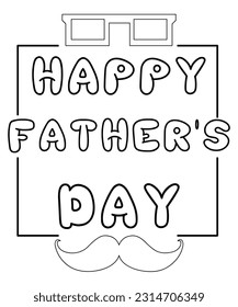 Happy fathers day coloring page stockvektor royaltyfri