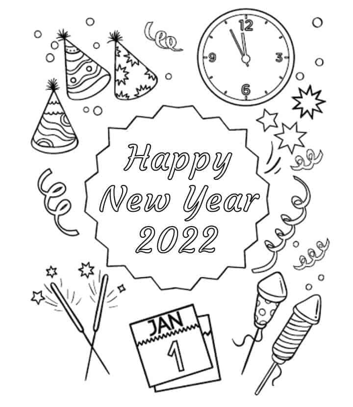 Free new years coloring pages