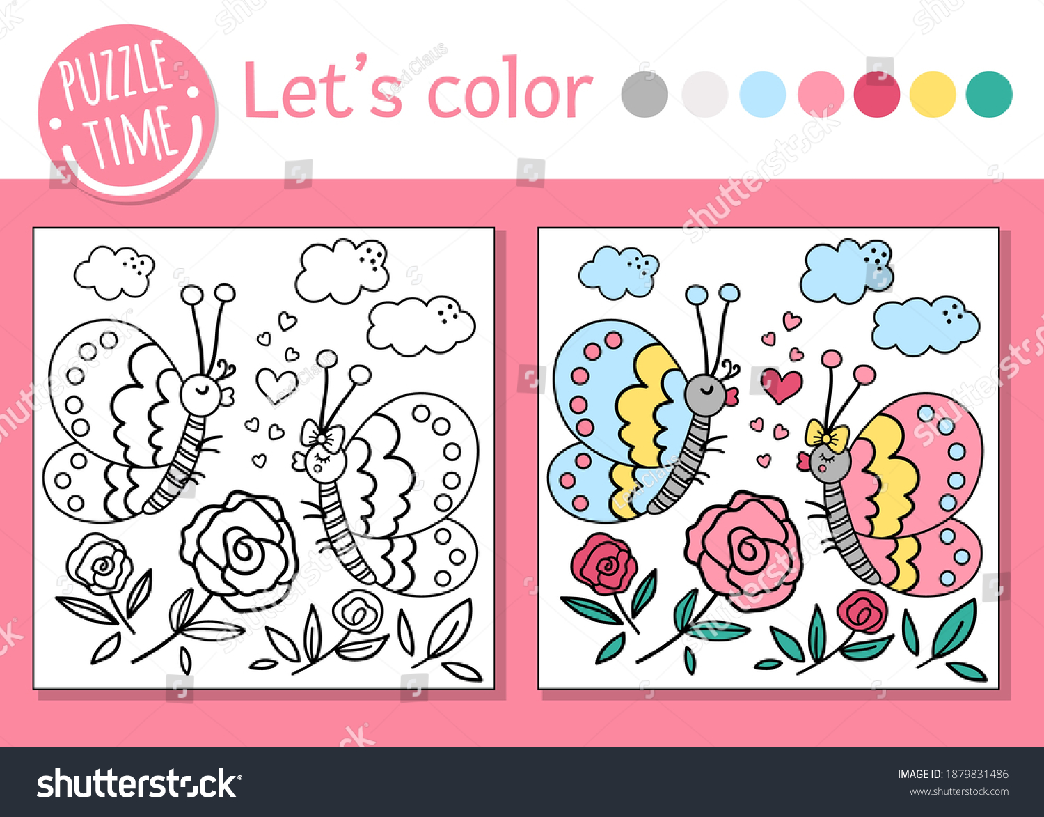Saint valentine day coloring page children stockvektor royaltyfri