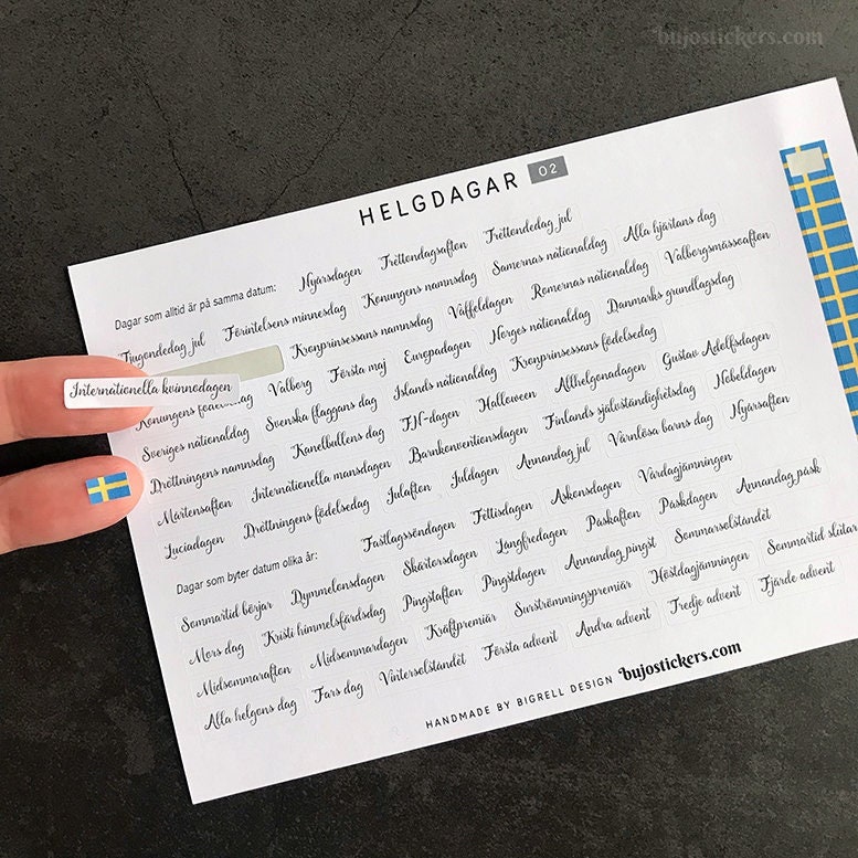 Svenska helgdagar swedish holiday stickers markera ãrets helgdagar och flaggdagar i din almanacka eller kalender bujostickers