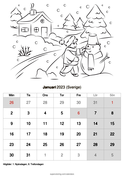 Kalender med helgdagar