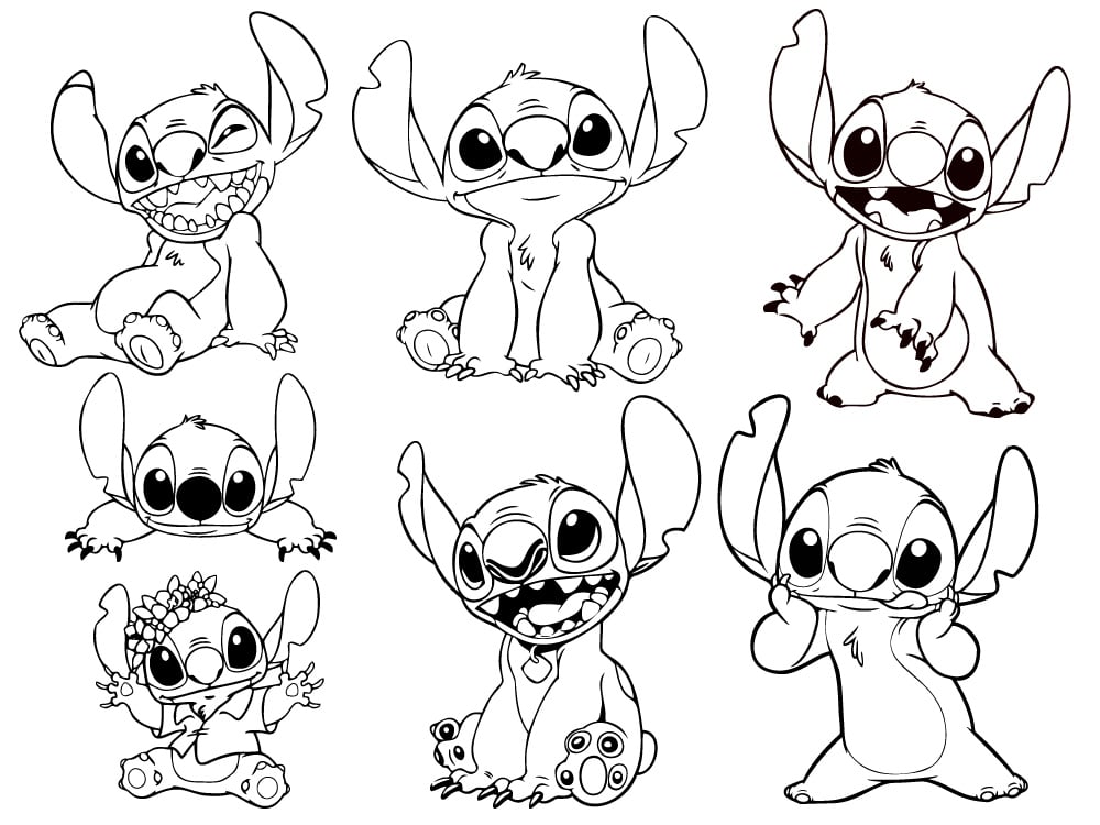 Lilo and stitch svg outlines lilo coloring pages svg png files