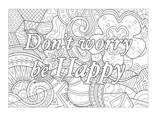 Dont worry be happy coloring page svg