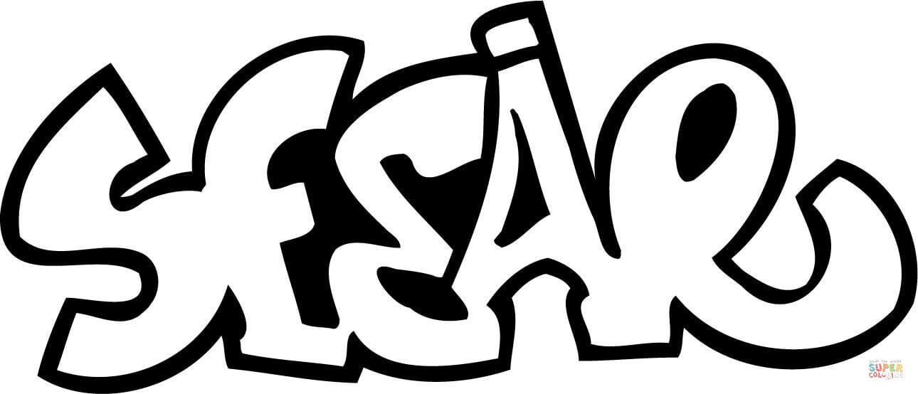 Sesar graffiti coloring page free printable coloring pages