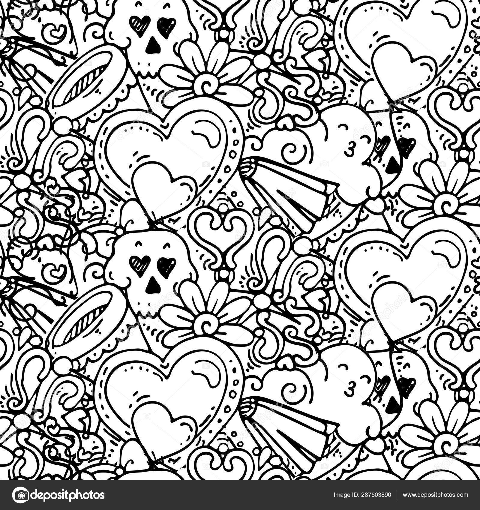 Graffiti seamless pattern with love style doodles vector background with childish swag and crazy elements stock vector by drekhann