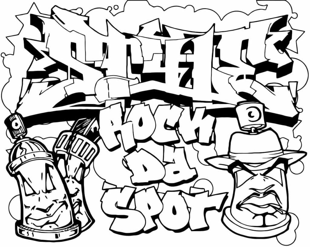 Graffiti coloring pages pictures free printable