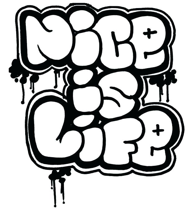 Graffiti coloring pages for teens and adults