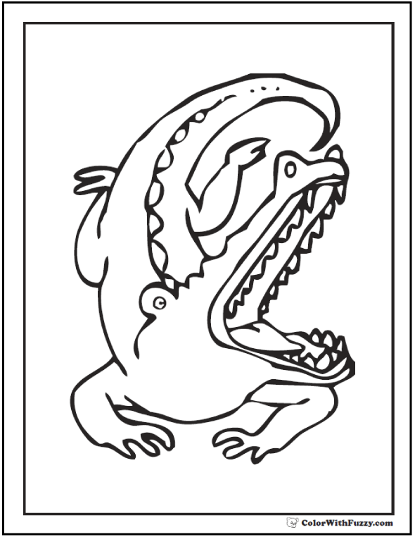 Alligator coloring pages print and customize