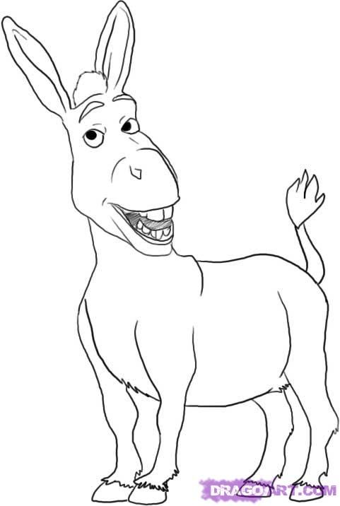 How to draw donkey from shrek step by step cartoons cartoons draw cartoon characters free online drawing tutorial aâ cartoon coloring pages shrek drawings