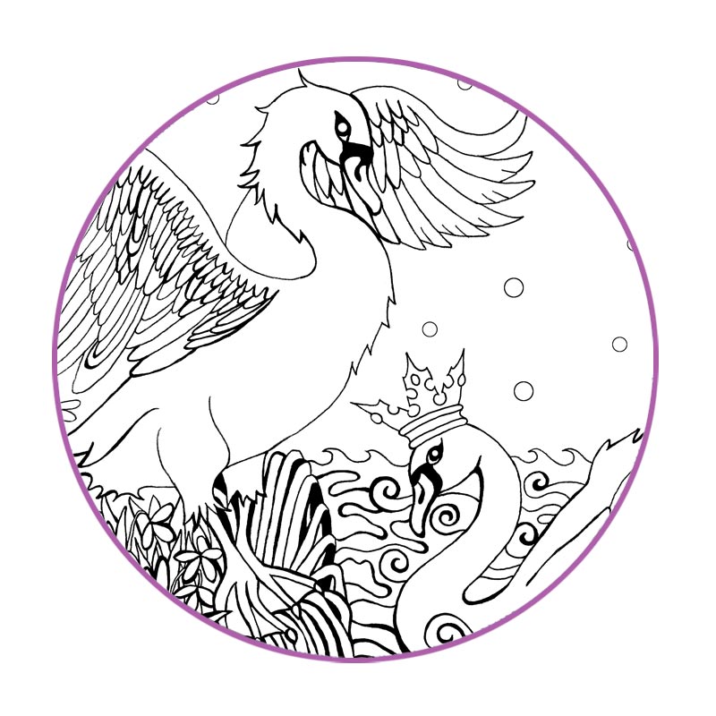 Swan coloring page shelley shayner