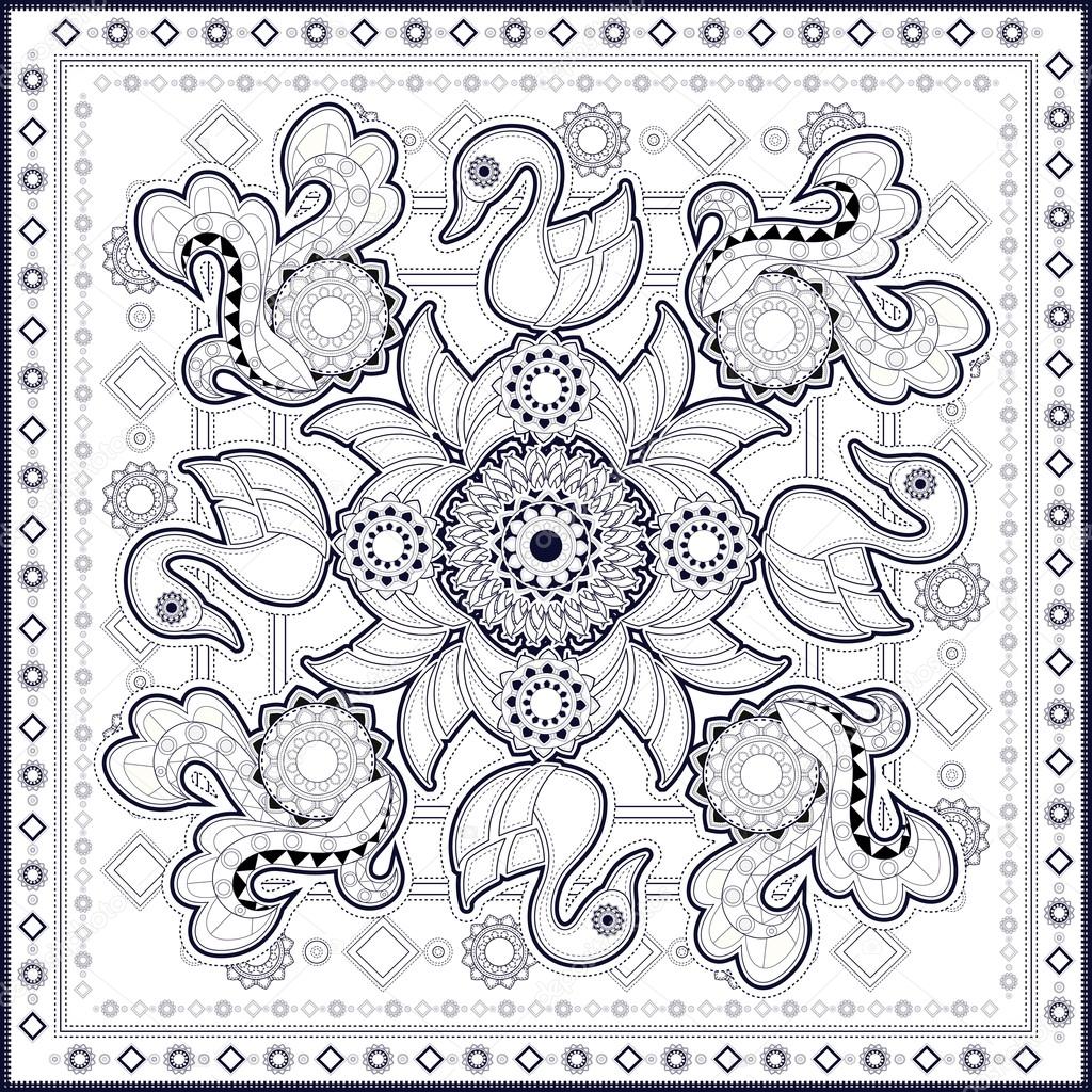 Swan pattern design stock vector by kchungtw