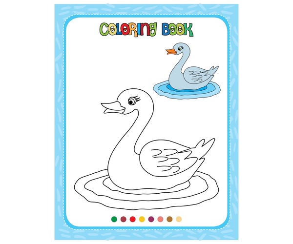 Thousand colouring book swan royalty