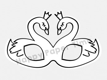 Swan princess mask paper coloring craft