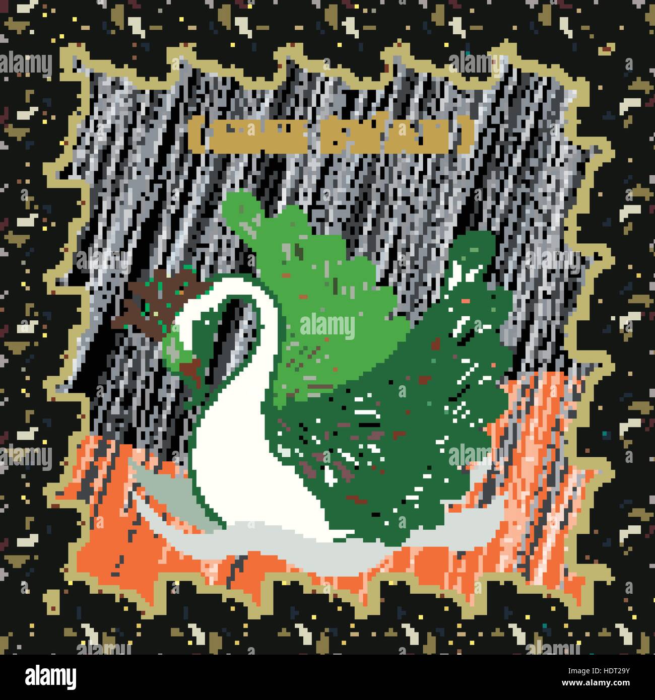 Graceful swan coloring page in exquisite style stock vector image art