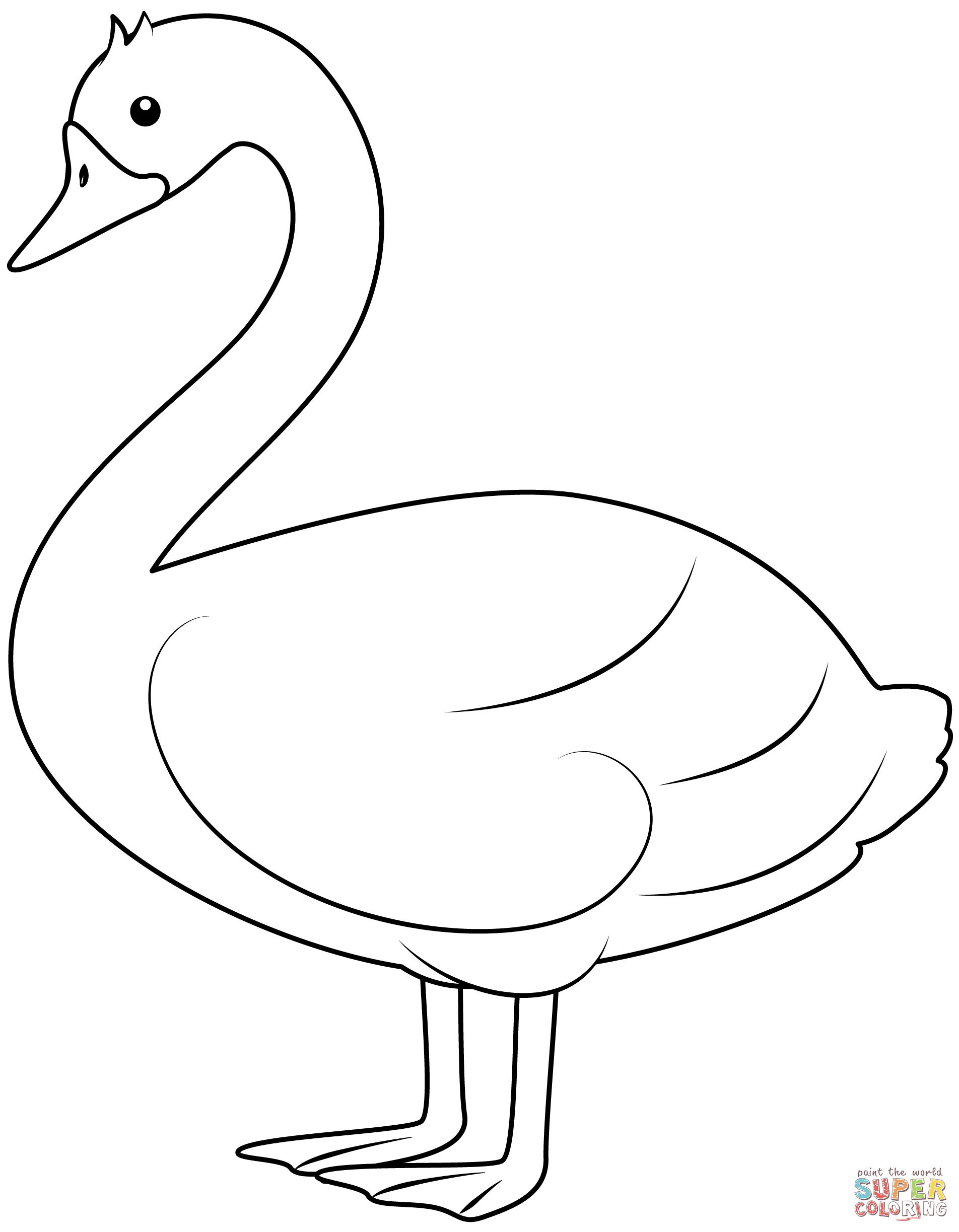 Swan coloring page free printable coloring pages