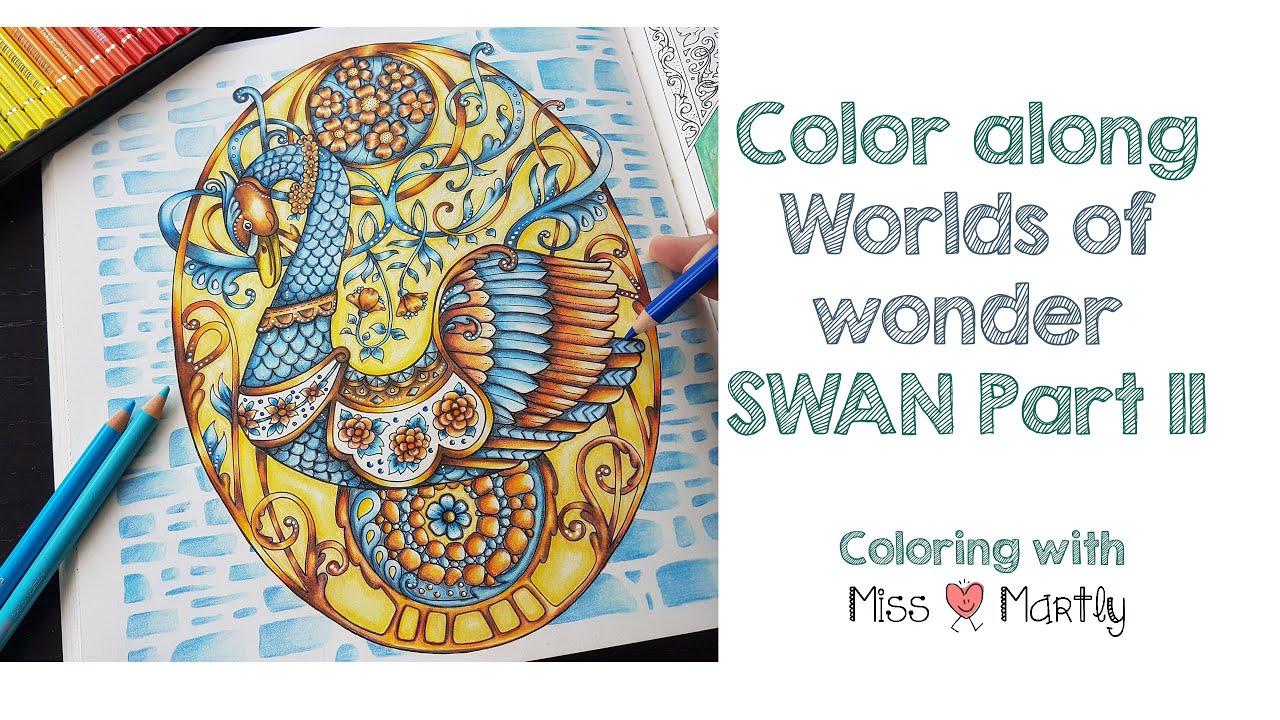 Worlds of wonder coloring page color along johanna basford swan part