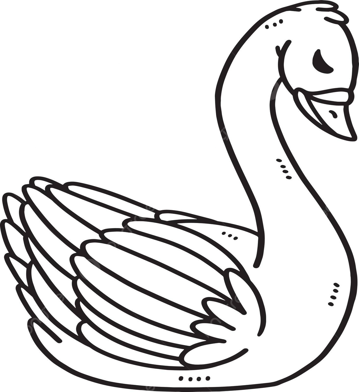 Swan isolated coloring page for kids colouring book emotion trust vector book drawing swan drawing ring drawing png and vector with transparent background for free download