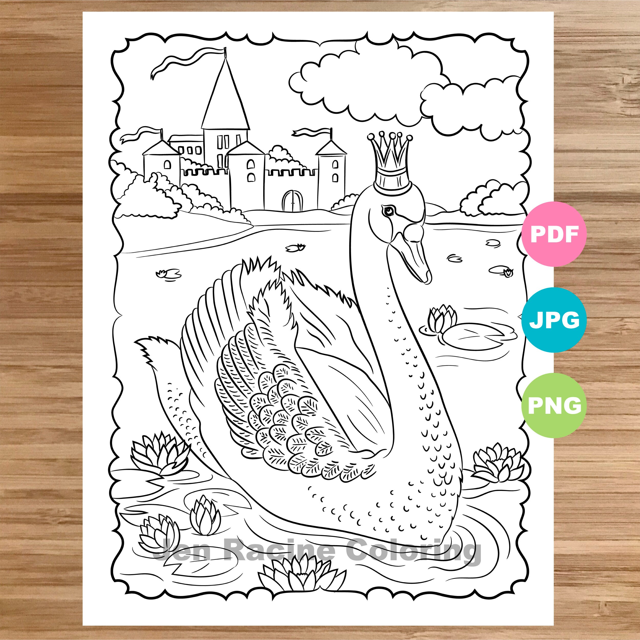 Swan coloring book