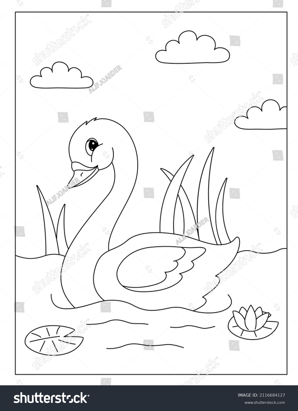 Goose coloring book stock photos and pictures