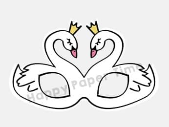 Swan princess mask paper coloring craft