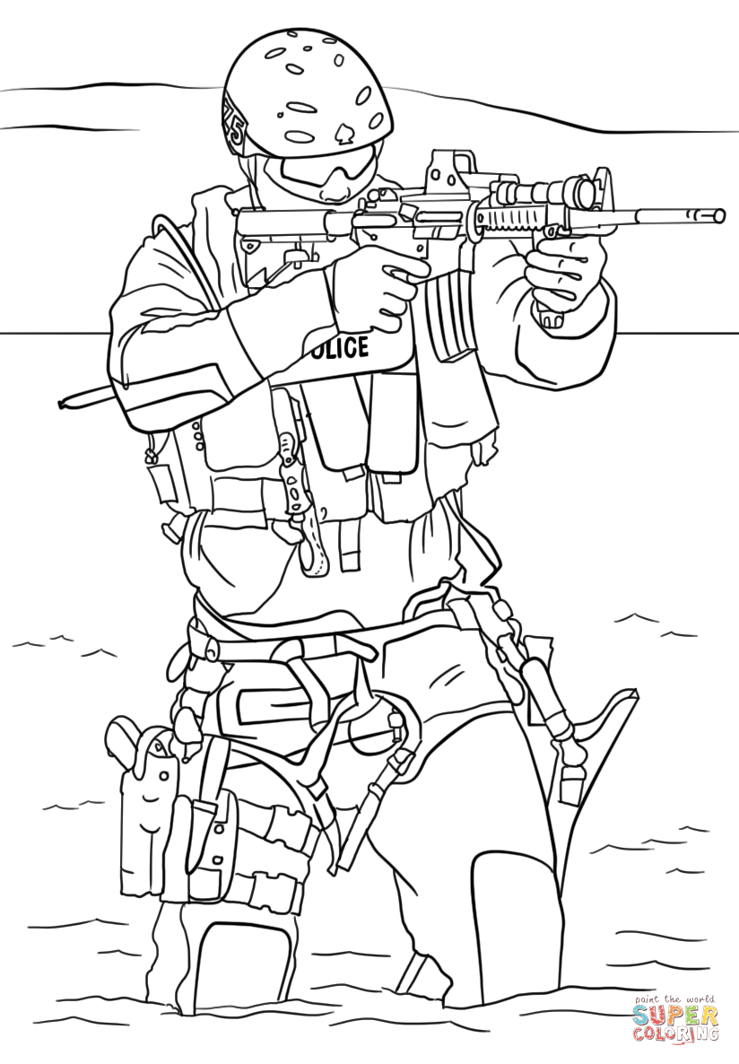 Swat police coloring page free printable coloring pages