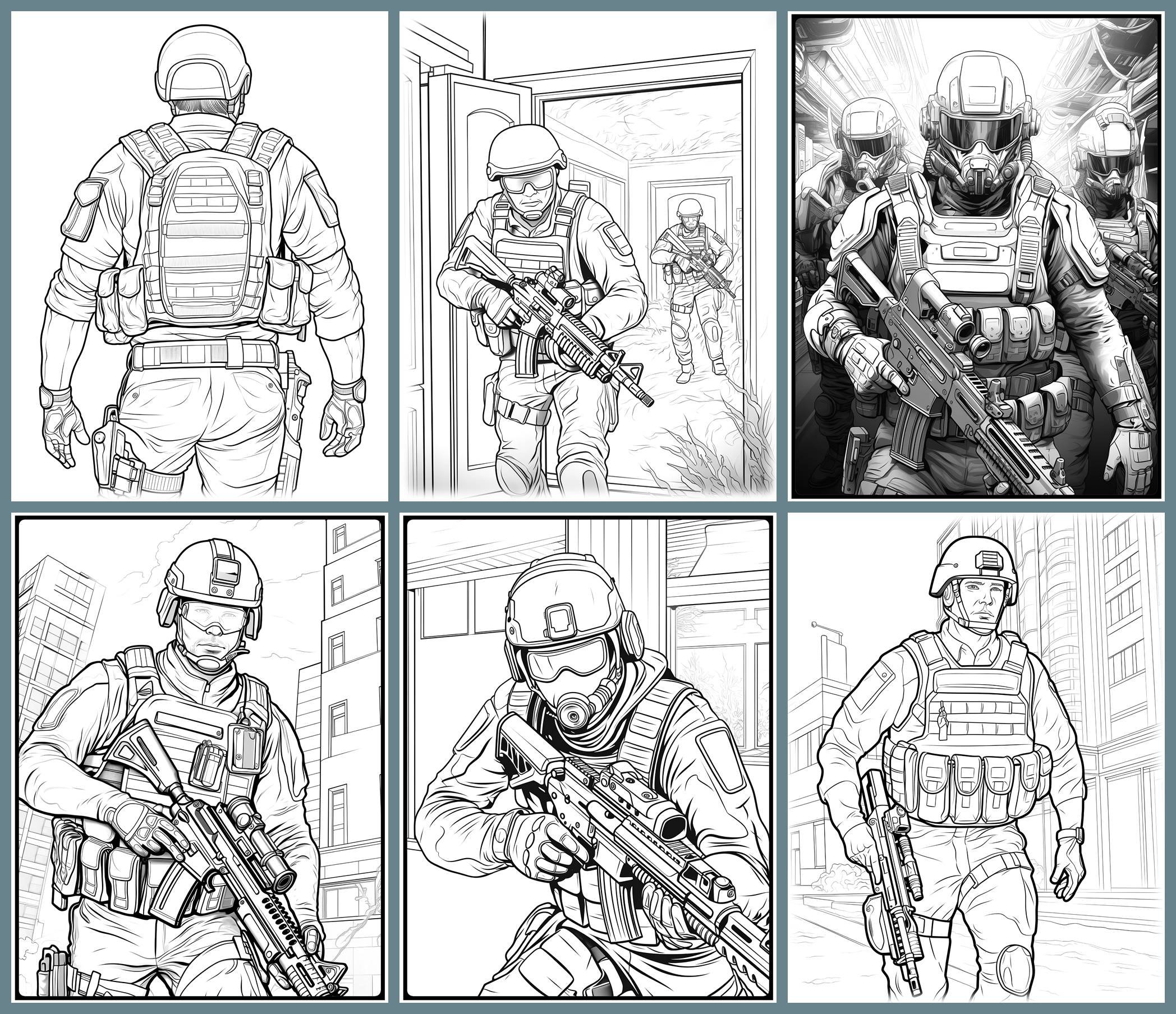 Swat coloring pages adults printable army forces coloring book military coloring pages for adults printable soldier coloring book