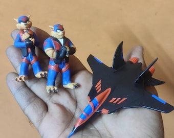 Mm custom cartoon cats turbo space ship air plane d miniature tabletop figure statue model