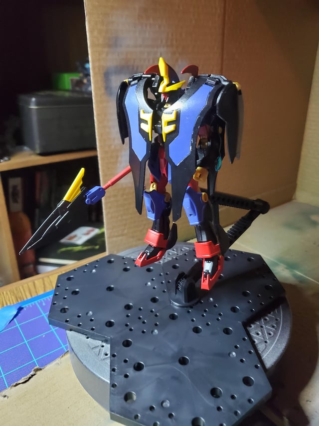 First buildpaint this year i call it livelance turbokat inspired by the jet from my favorite show as a kid swat kats rgunpla
