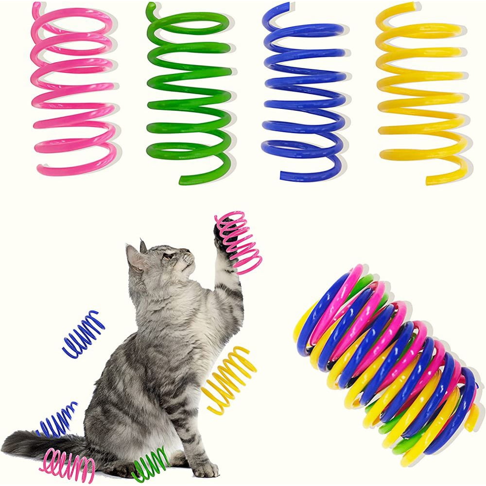 Cat toys cat spring toys for indoor cats for cats to swat bite hunt interactive toys for cats and kittens pack