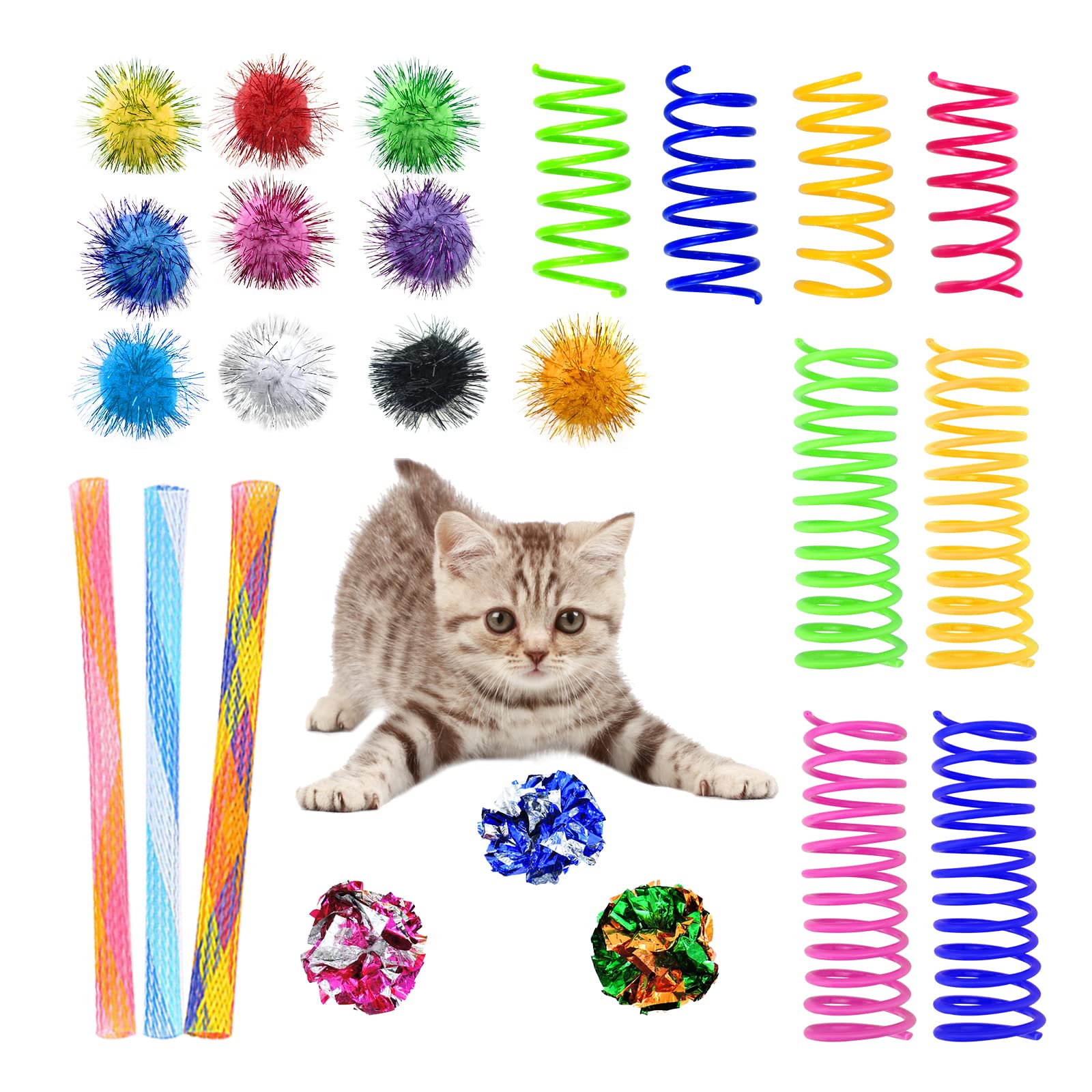 Andiker cat toys for indoor cats big cat springs small springs cat interactive toy for swatting biting hunting cat creative toy to kill time and keep fit