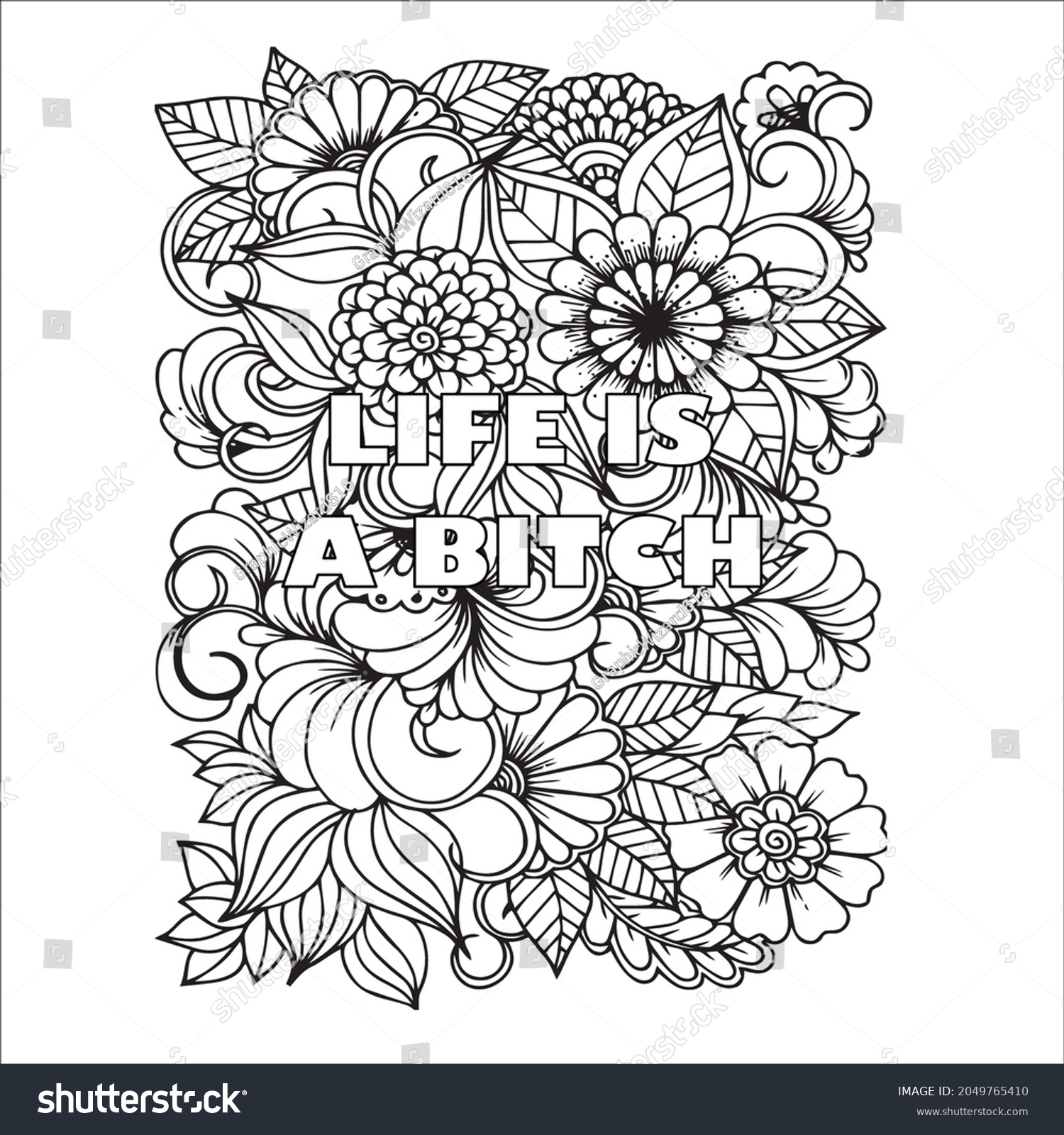 Swear word coloring page adult stock vector royalty free